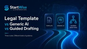 Read more about the article Legal Document Template vs General-Purpose AI vs Guided Drafting: Which Should US Startups Use?