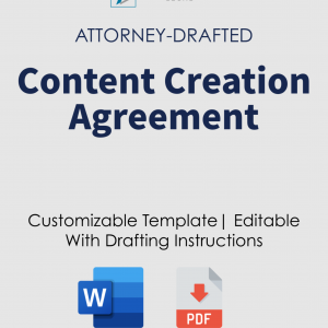 Content Creation Agreement (US) with Legal Review & Advice