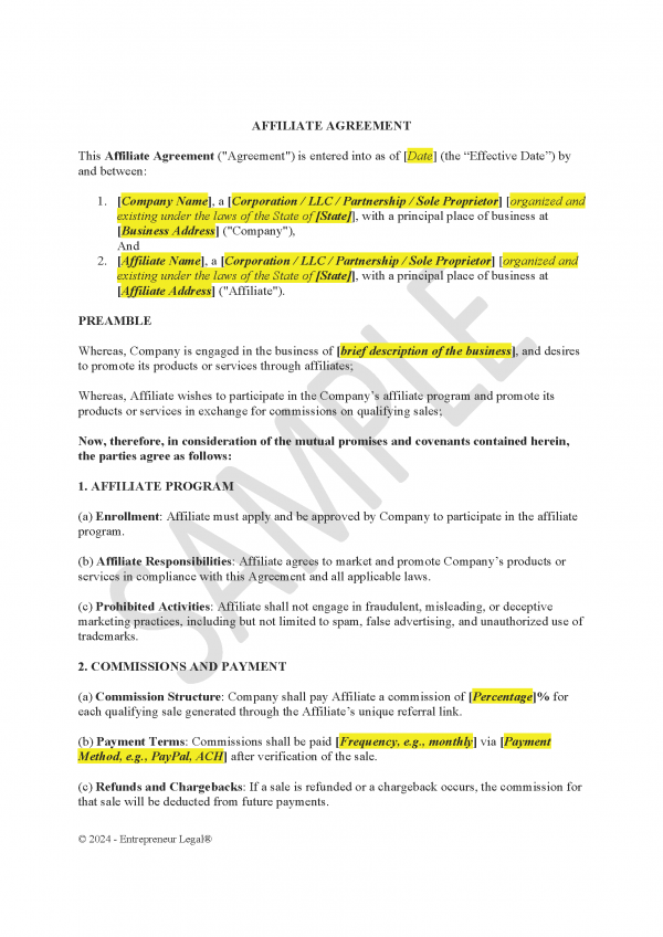 Affiliate Agreement (US) - Image 2