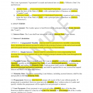 Loan Agreement (US)