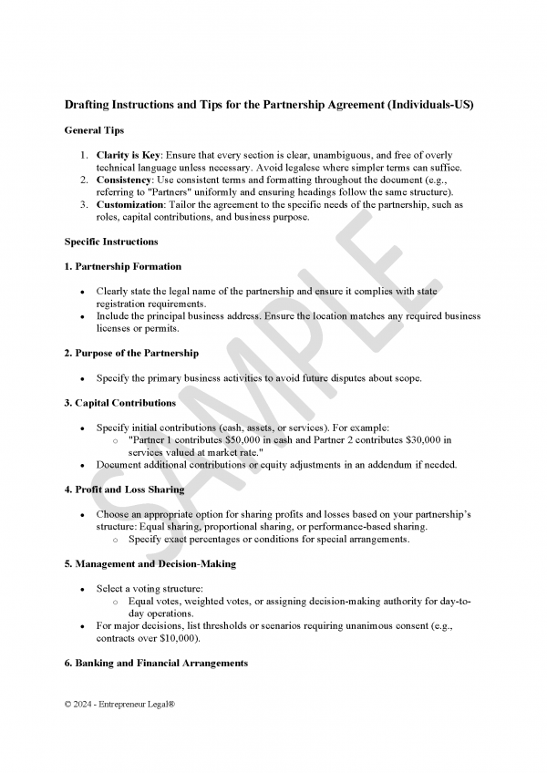 Partnership Agreement (Individuals-US) with Legal Review & Advice - Image 3