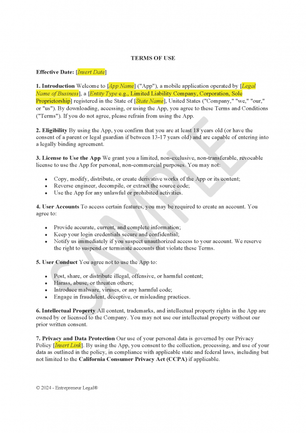 Terms of Use – Mobile (US) - Image 2