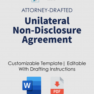 Unilateral Non-Disclosure Agreement (US) with Legal Review & Advice