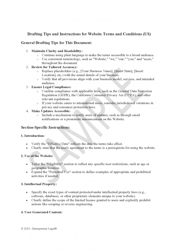 Website Terms and Conditions (US) with Legal Review & Advice - Image 3